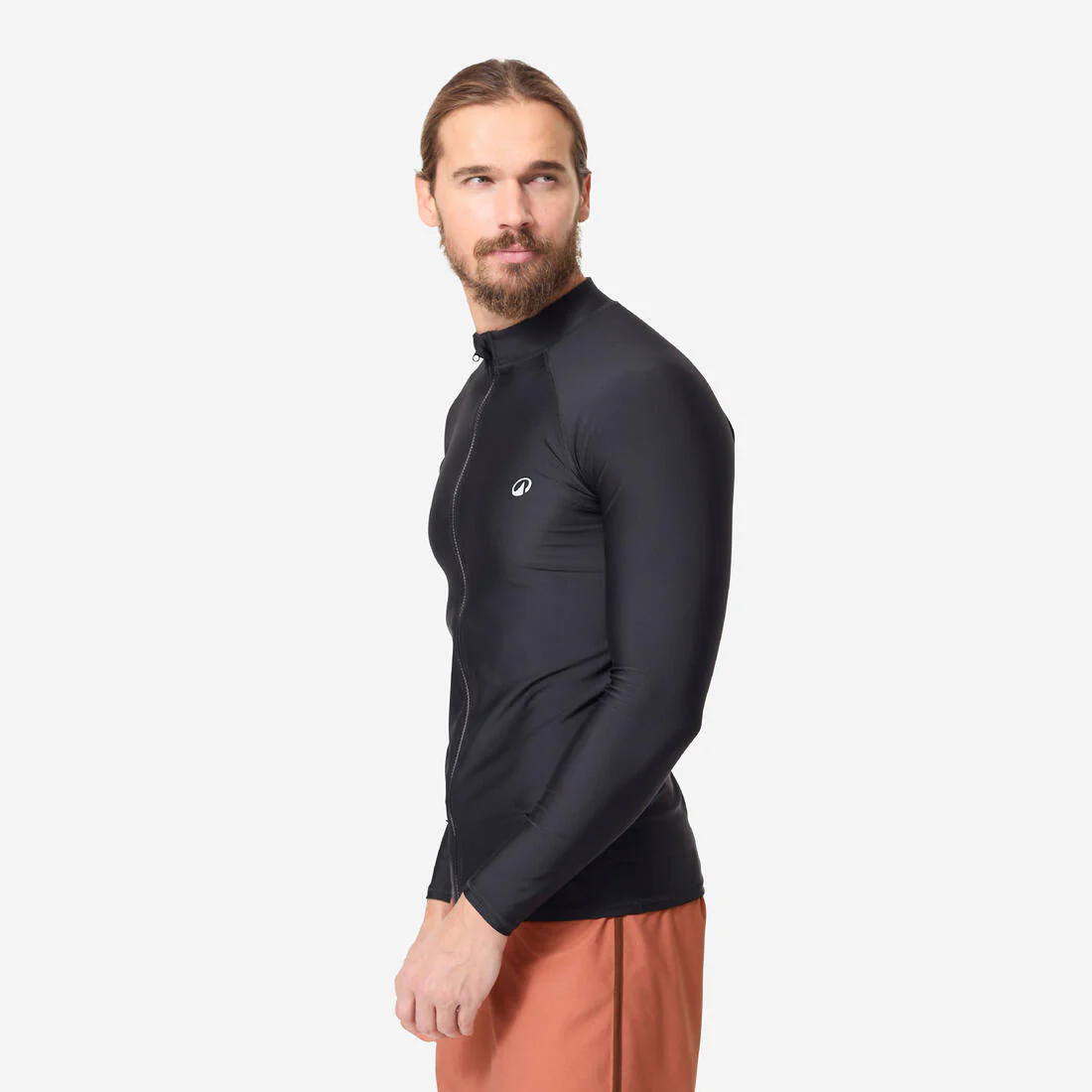 Polera UV hombre manga larga surf negro con cierre UPF50+ - Image 6