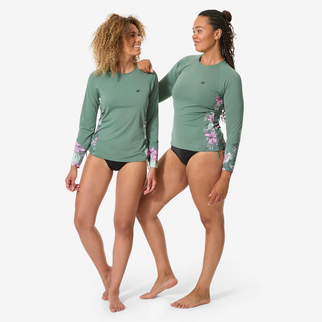 Polera UV mujer manga larga surf blanco con flores kanika - Image 4