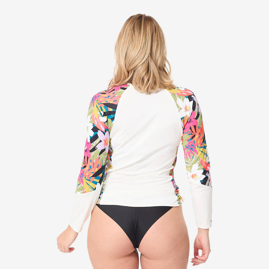 Polera UV mujer manga larga surf blanco con flores kanika - Image 8