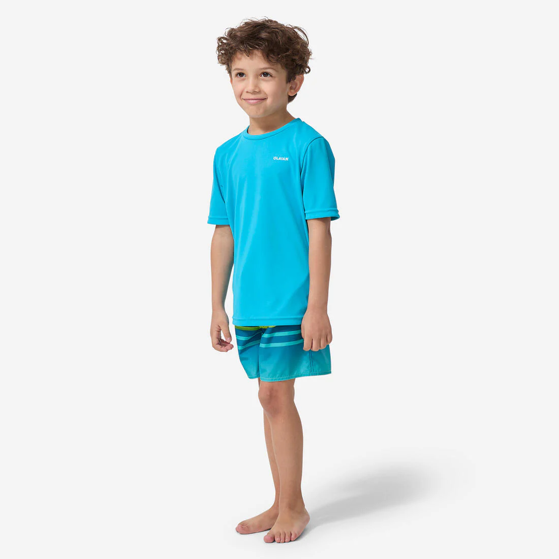 Polera UV niños manga corta celeste - Image 3