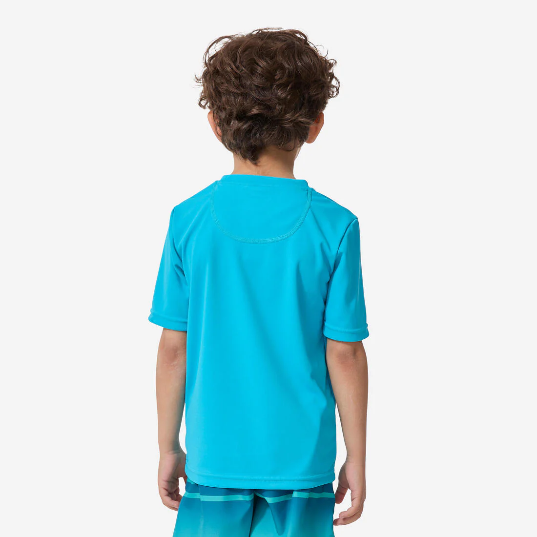 Polera UV niños manga corta celeste - Image 7