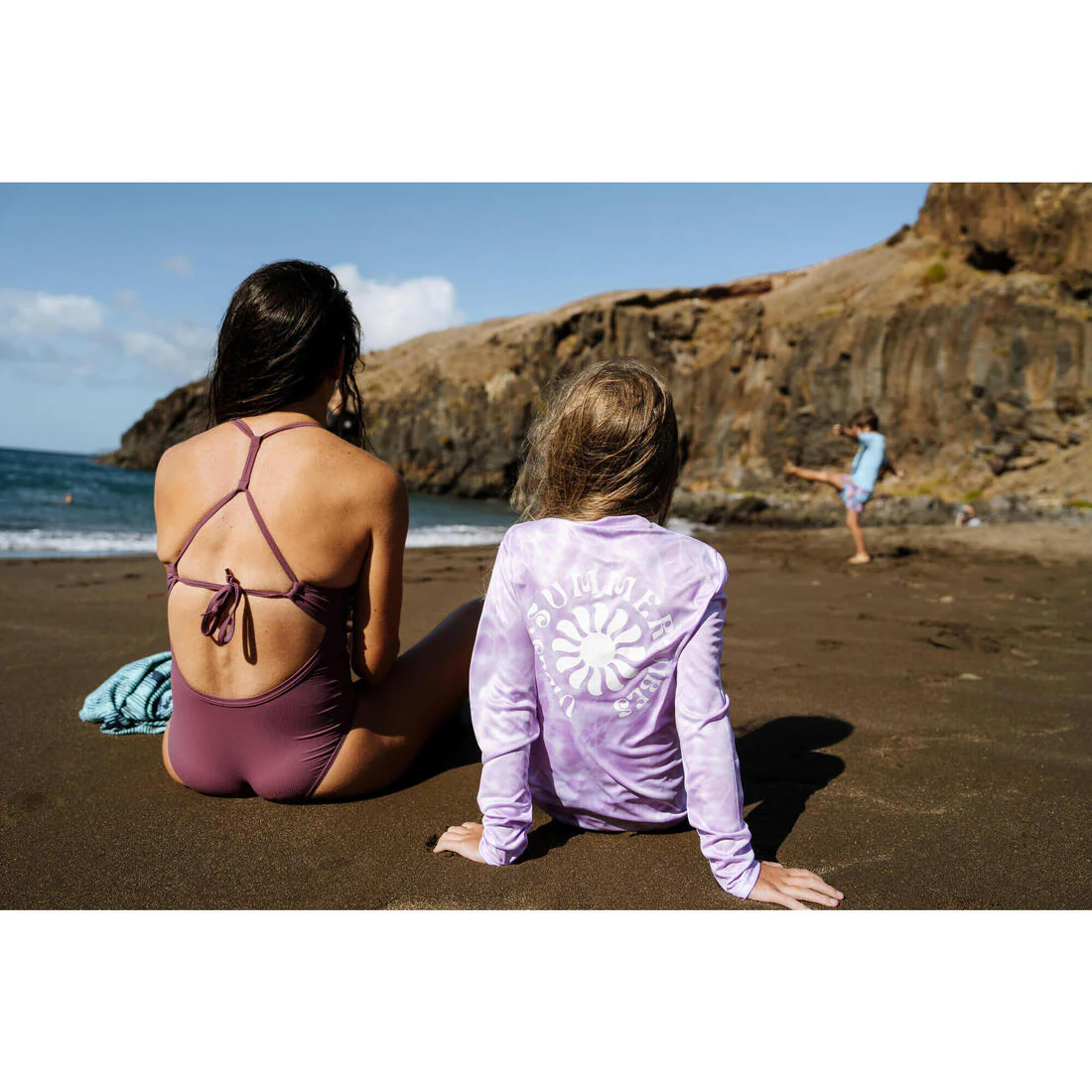Polera UV niños manga larga surf morado blanco parma - Image 14