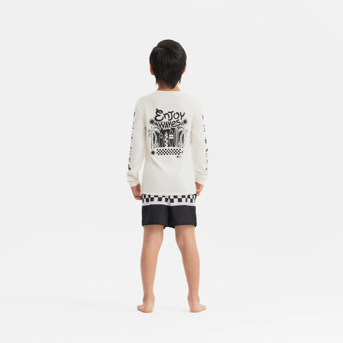 Polera UV niños manga larga surf morado blanco parma - Image 15