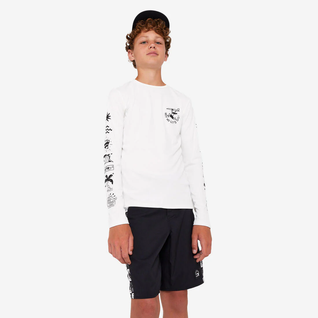 Polera UV niños manga larga surf morado blanco parma - Image 4