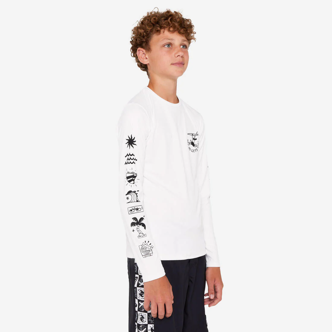 Polera UV niños manga larga surf morado blanco parma - Image 5