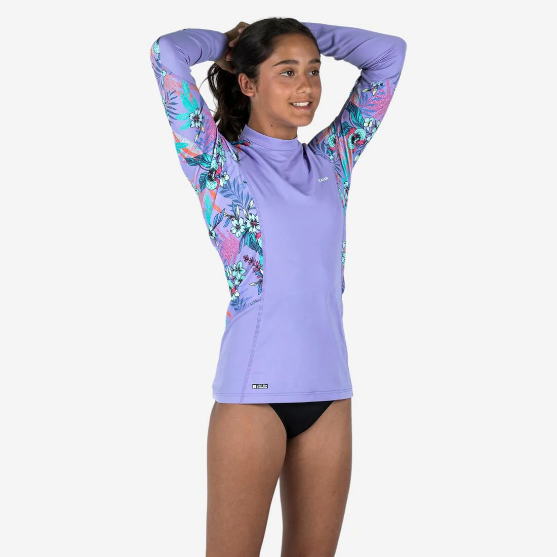 Polera UV ninos manga larga surf violeta con diseños - Image 2