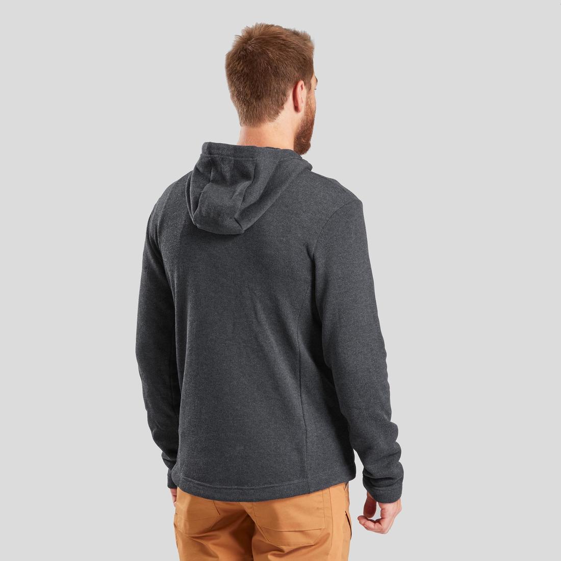 POLERÓN CON GORRO DE SENDERISMO NH100 HYBRIDE HOMBRE GRIS - Image 2