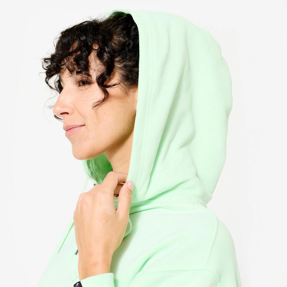 POLERÓN FITNESS 520 MUJER VERDE CLARO GORRO OVERSIZED - Image 5