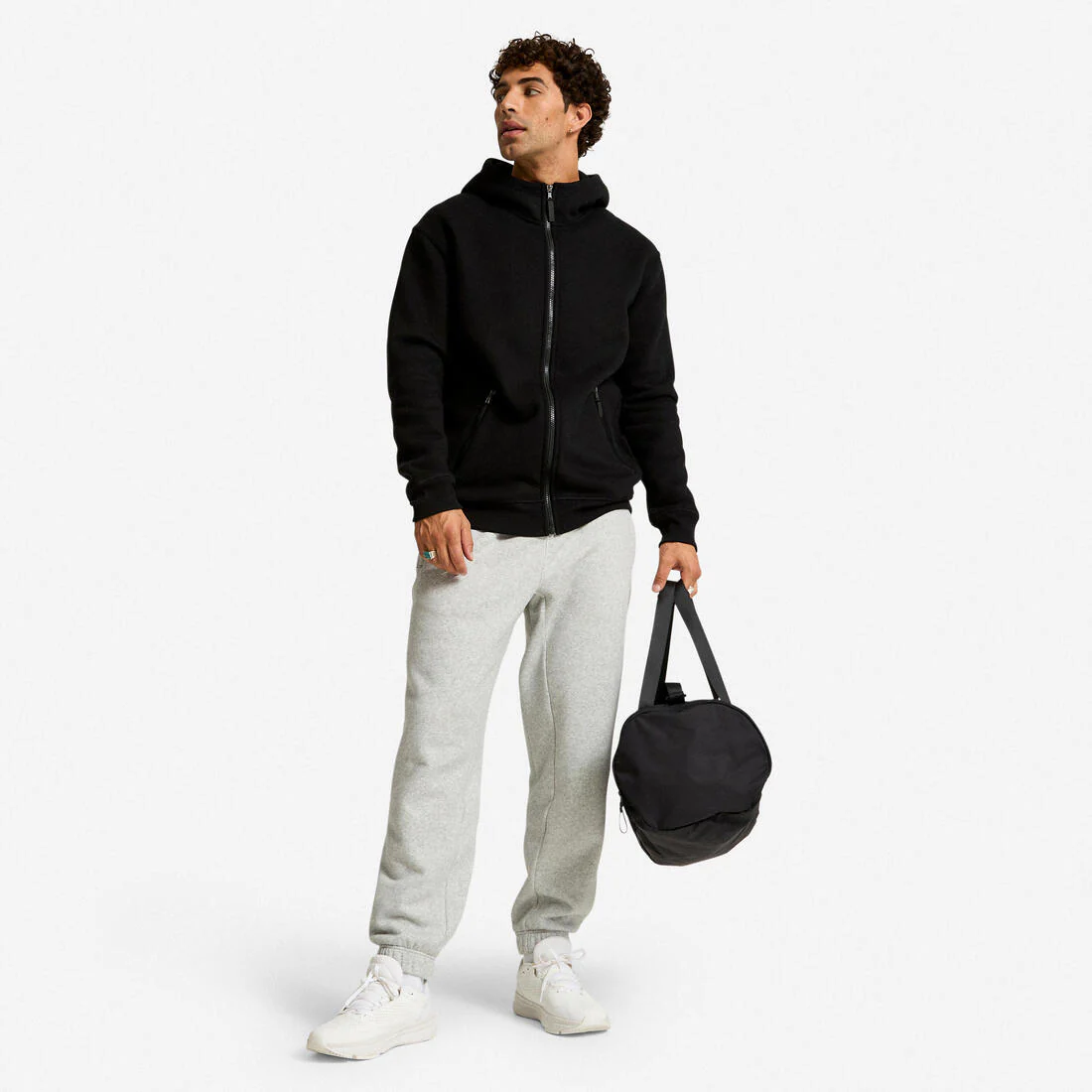 POLERÓN FITNESS HOMBRE GORRO NEGRO - Image 2