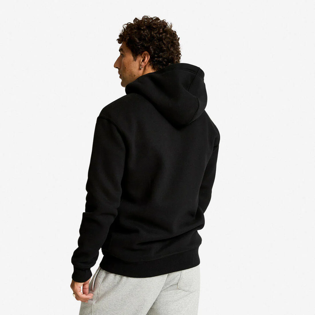 POLERÓN FITNESS HOMBRE GORRO NEGRO - Image 3