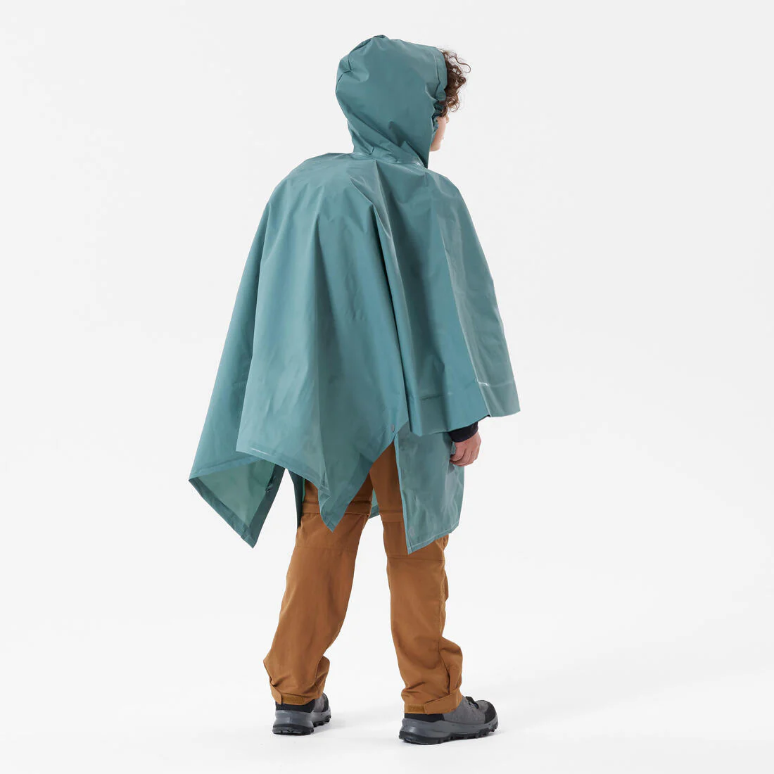 PONCHO IMPERMEABLE DE SENDERISMO - 10 L AZUL VERDE - NIÑOS 126 A 156 CM - Image 2
