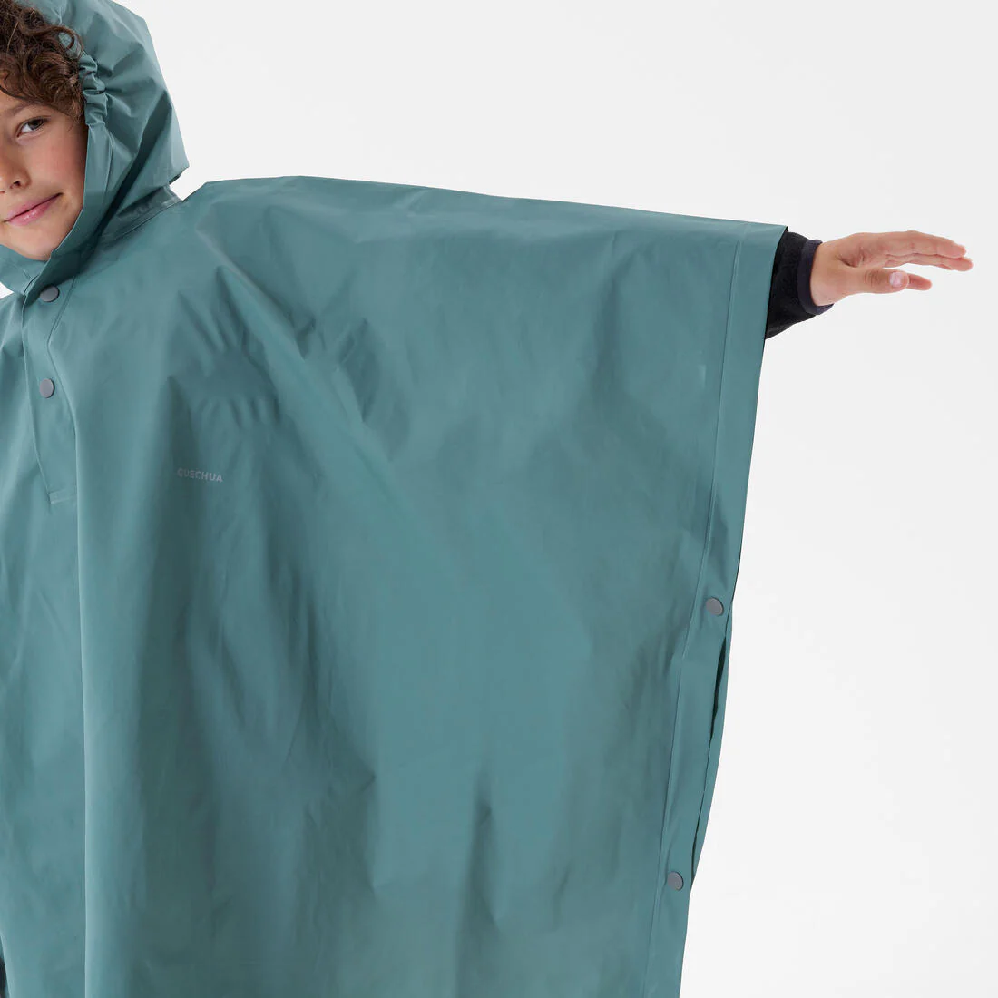 PONCHO IMPERMEABLE DE SENDERISMO - 10 L AZUL VERDE - NIÑOS 126 A 156 CM - Image 5