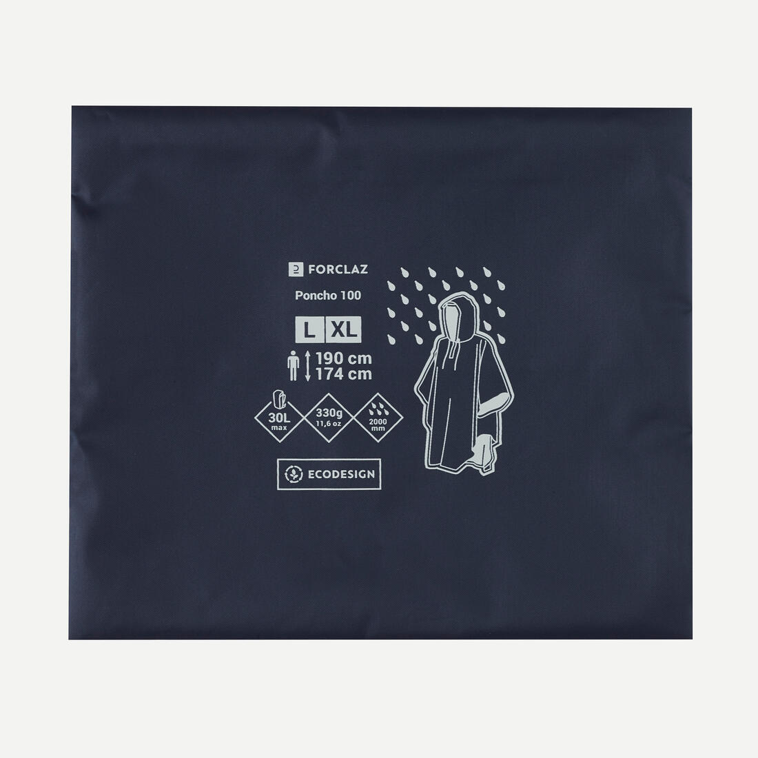 PONCHO IMPERMEABLE DE SENDERISMO FORCLAZ MT 100 AZUL 30L - Image 10