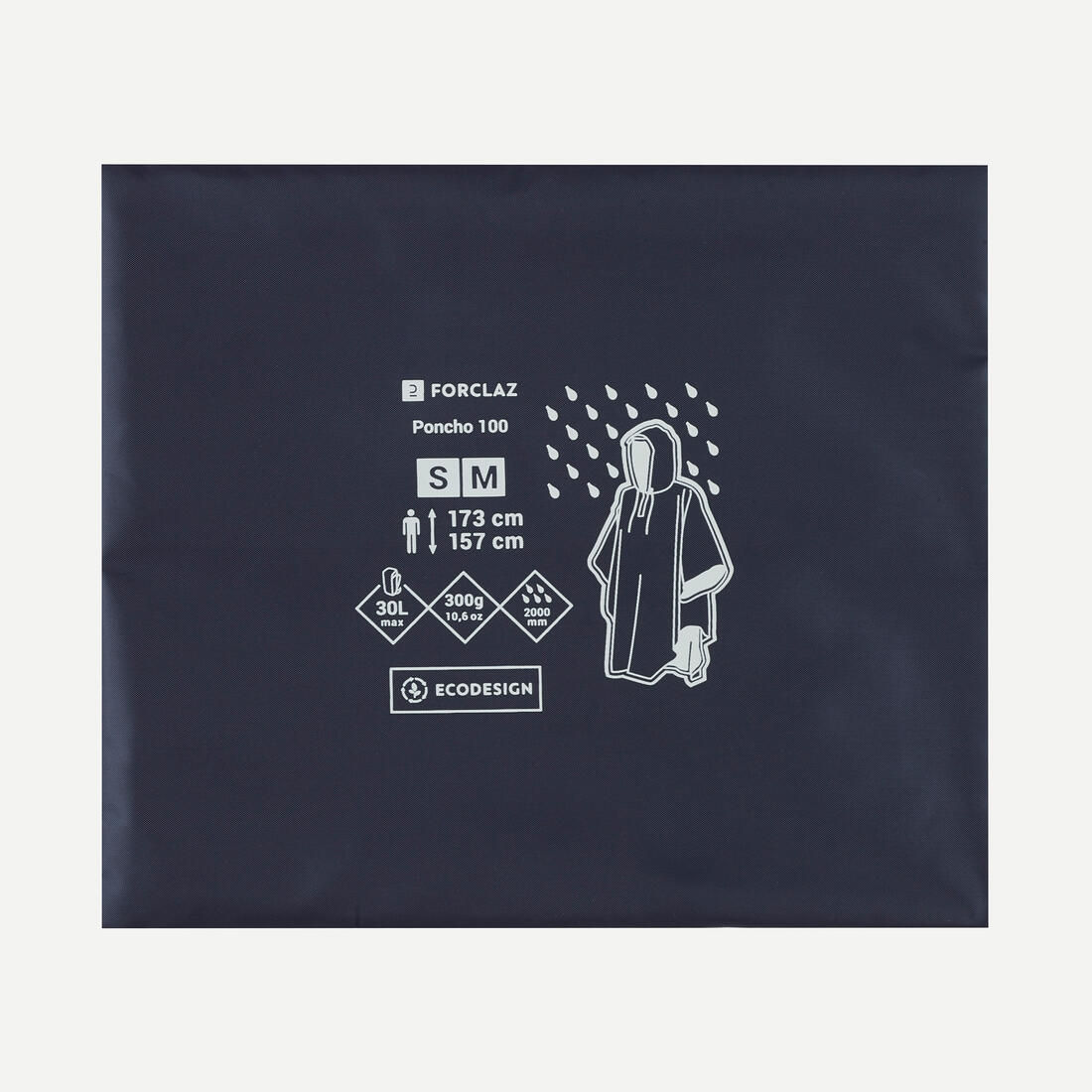 PONCHO IMPERMEABLE DE SENDERISMO FORCLAZ MT 100 AZUL 30L - Image 9