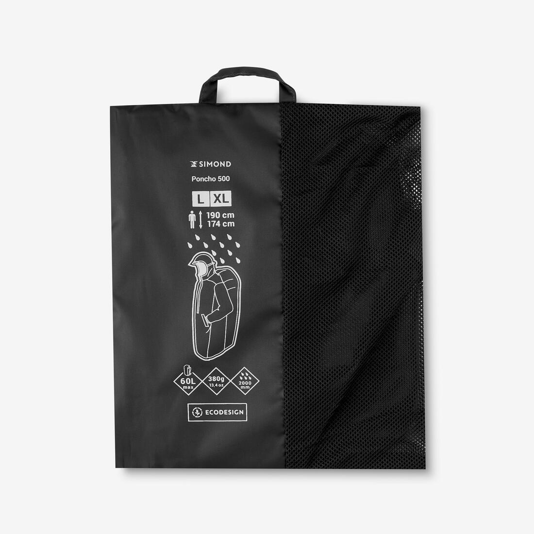Poncho impermeable de senderismo - MT500 - 60L - negro - Image 8