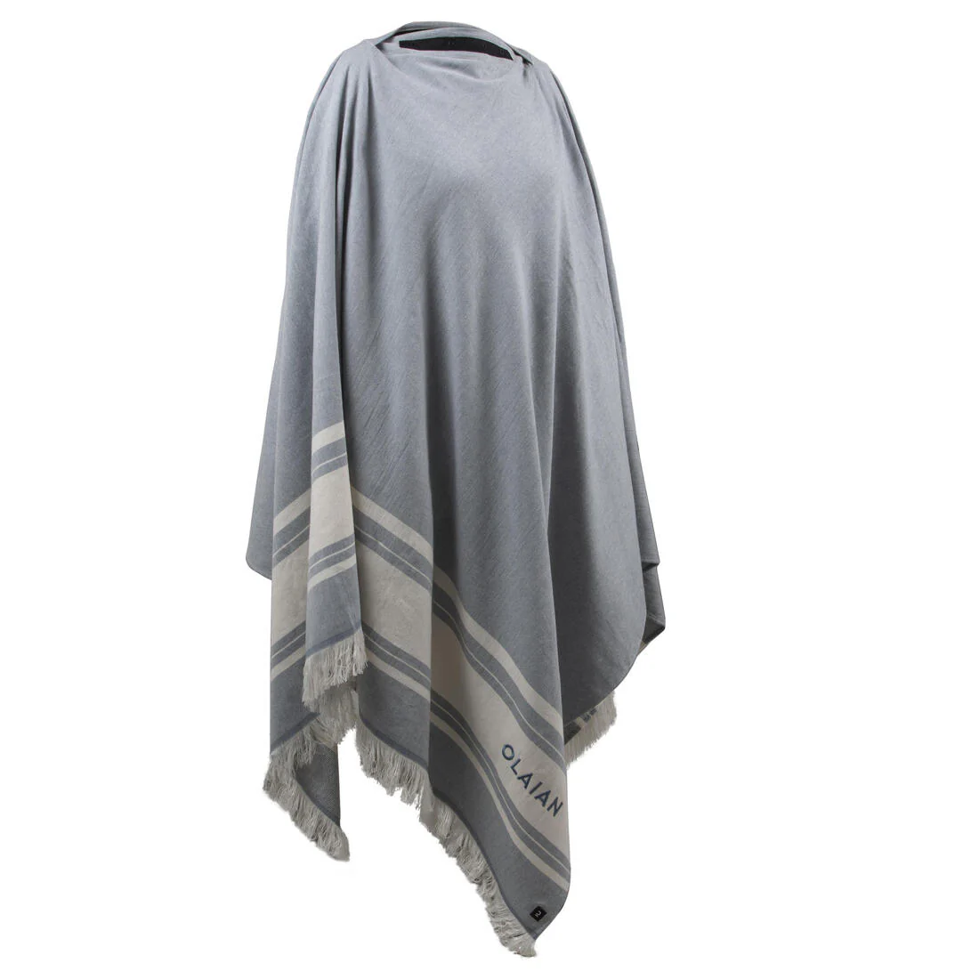 Poncho toalla adulto de algodón celeste - Image 17