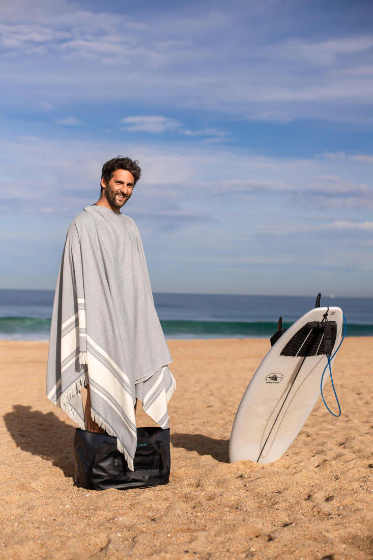 Poncho toalla adulto de algodón celeste - Image 26