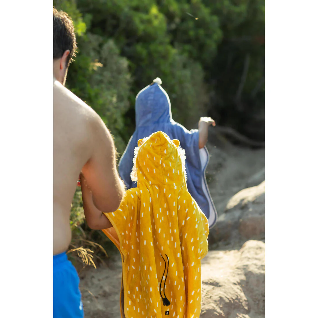 Poncho toalla bebé de algodón amarillo león - Image 11