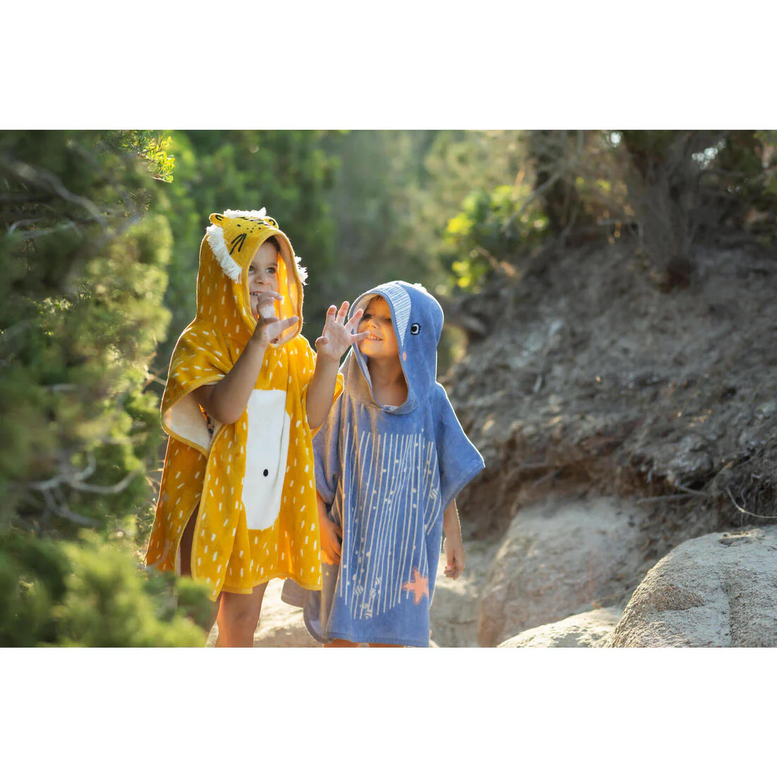 Poncho toalla bebé de algodón amarillo león - Image 19