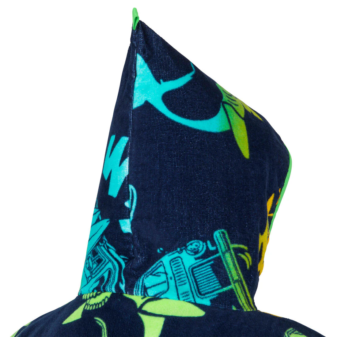 Poncho toalla niños de algodón surf azul rosado - Image 3
