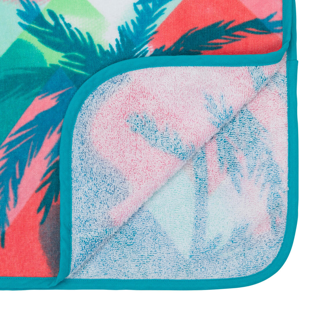 Poncho toalla niños de algodón surf azul rosado - Image 9