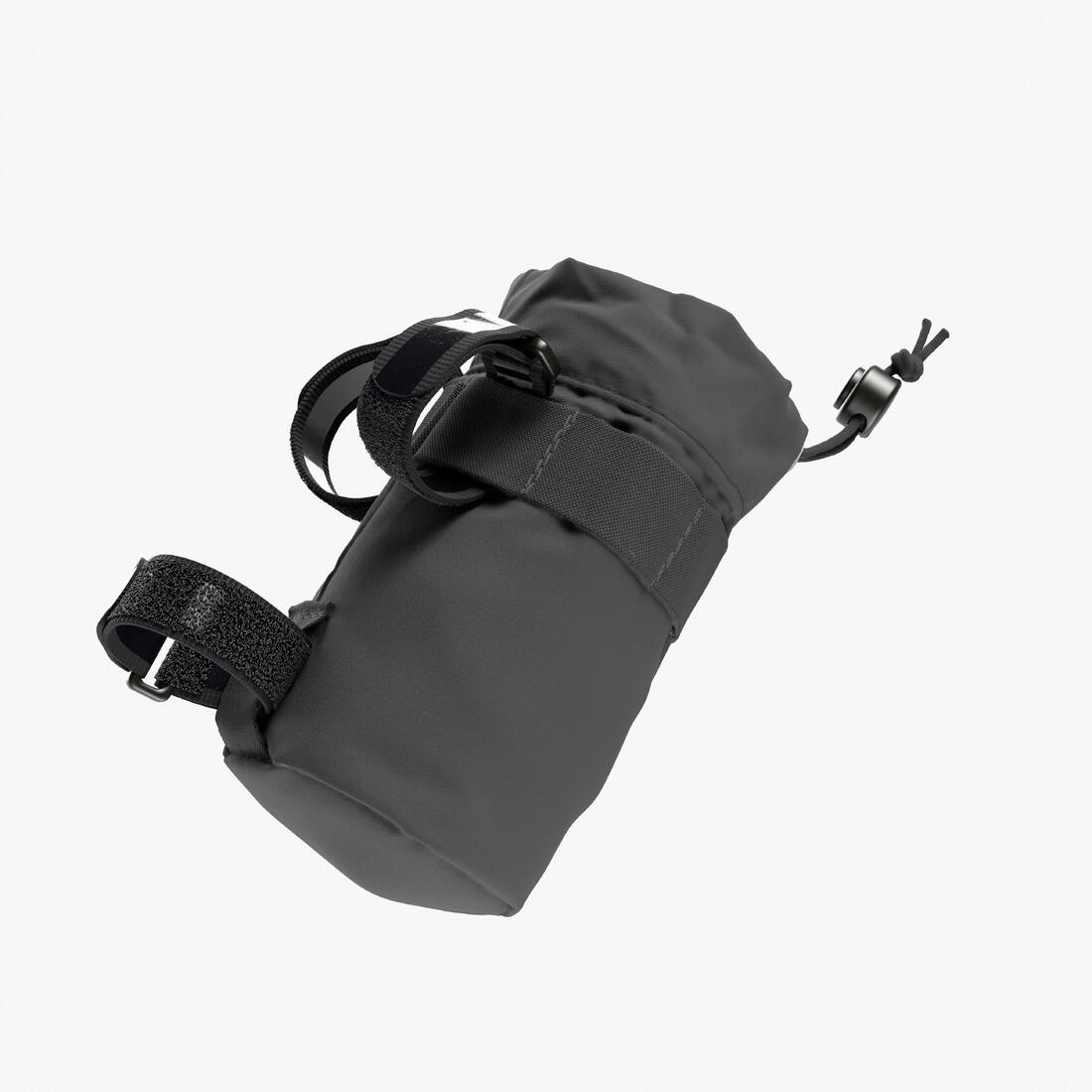 PORTA BOTELLA BICICLETA PARA MANUBRIO DE TELA NEGRO - Image 2