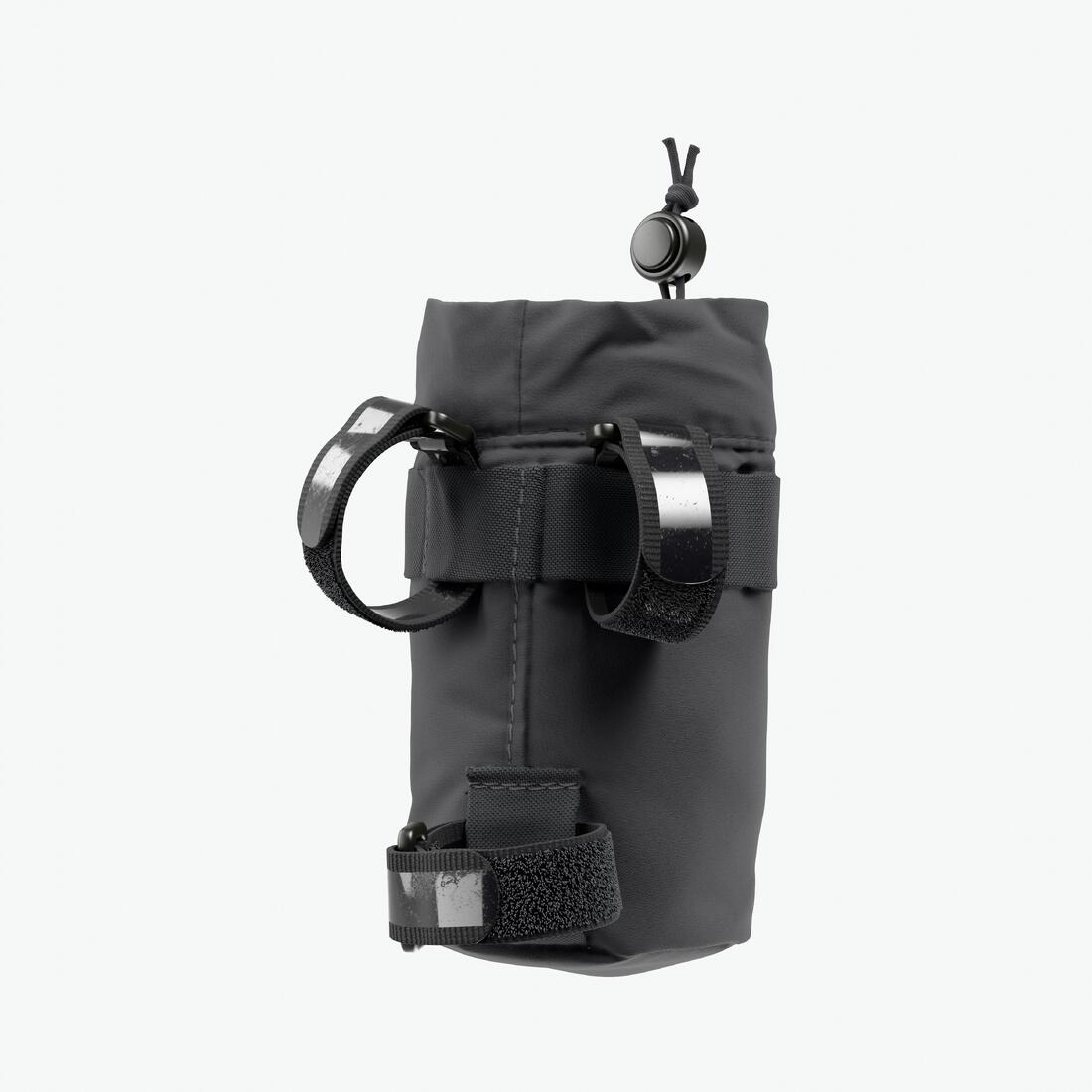 PORTA BOTELLA BICICLETA PARA MANUBRIO DE TELA NEGRO - Image 3