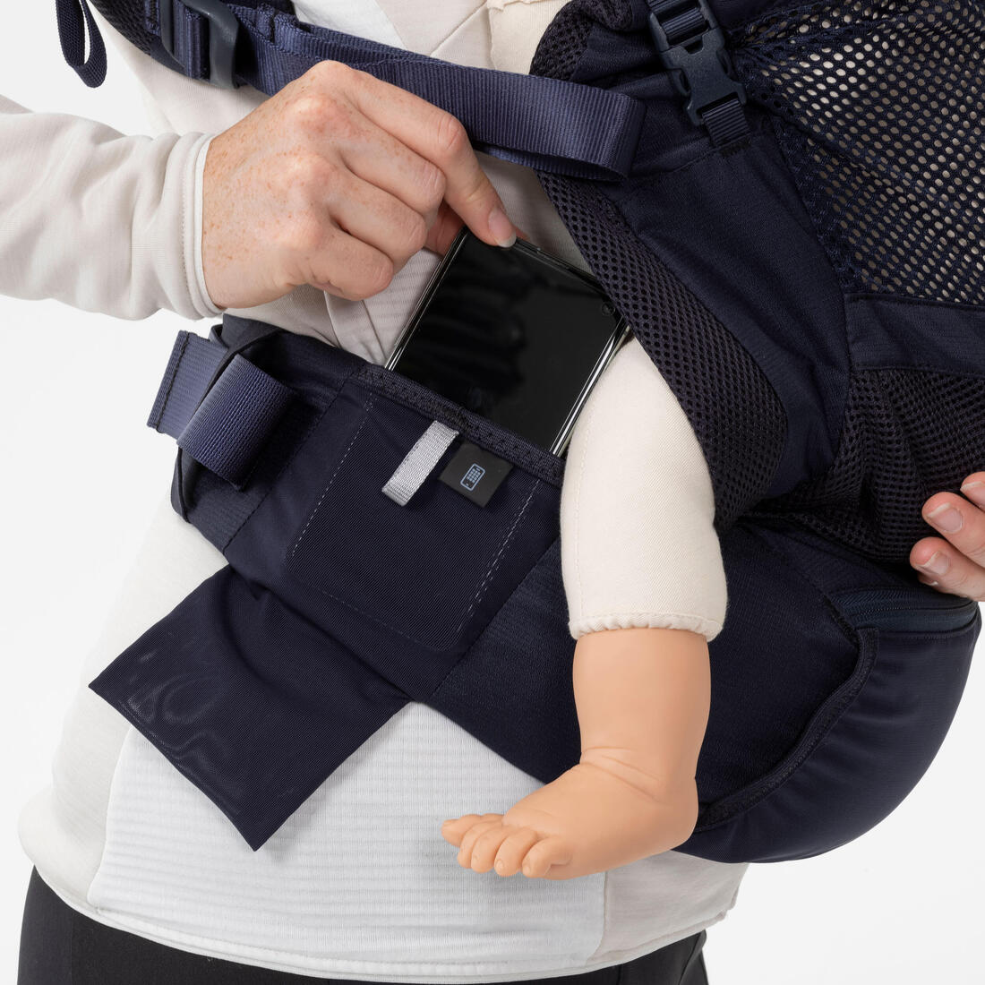 PORTABEBÉS ERGONÓMICO DE 9 MESES A 15KG MH500 AZUL MARINO - Image 5