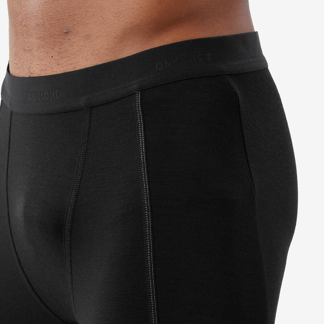 PRIMERA CAPA INFERIOR TREKKING HOMBRE LANA MERINO TREK500 NEGRO - Image 3