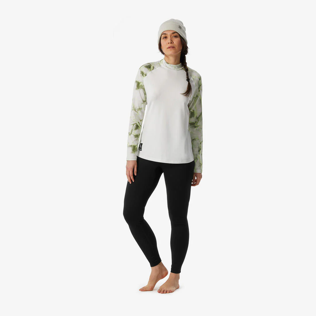 Primera capa superior nieve mujer blanco verde - 500 corte amplio - Image 3