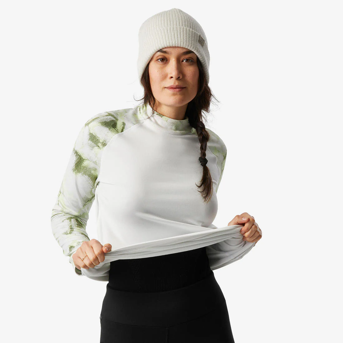 Primera capa superior nieve mujer blanco verde - 500 corte amplio - Image 4