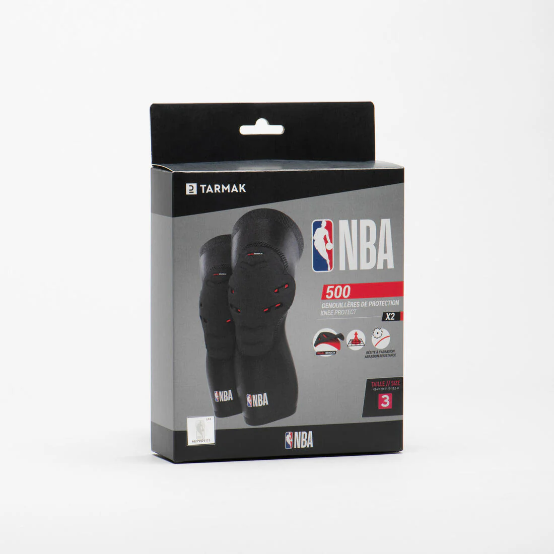 RODILLERA DEPORTIVA PROTECCIÓN BÁSQUETBOL KP500 NBA X2 NEGRO - Image 9