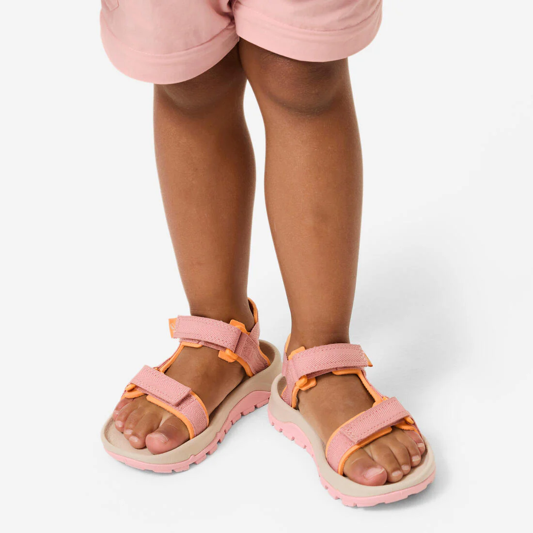 Sandalias cómodas senderismo tira autoadherente, 24 a 38 niños, NH500 rosa - Image 8