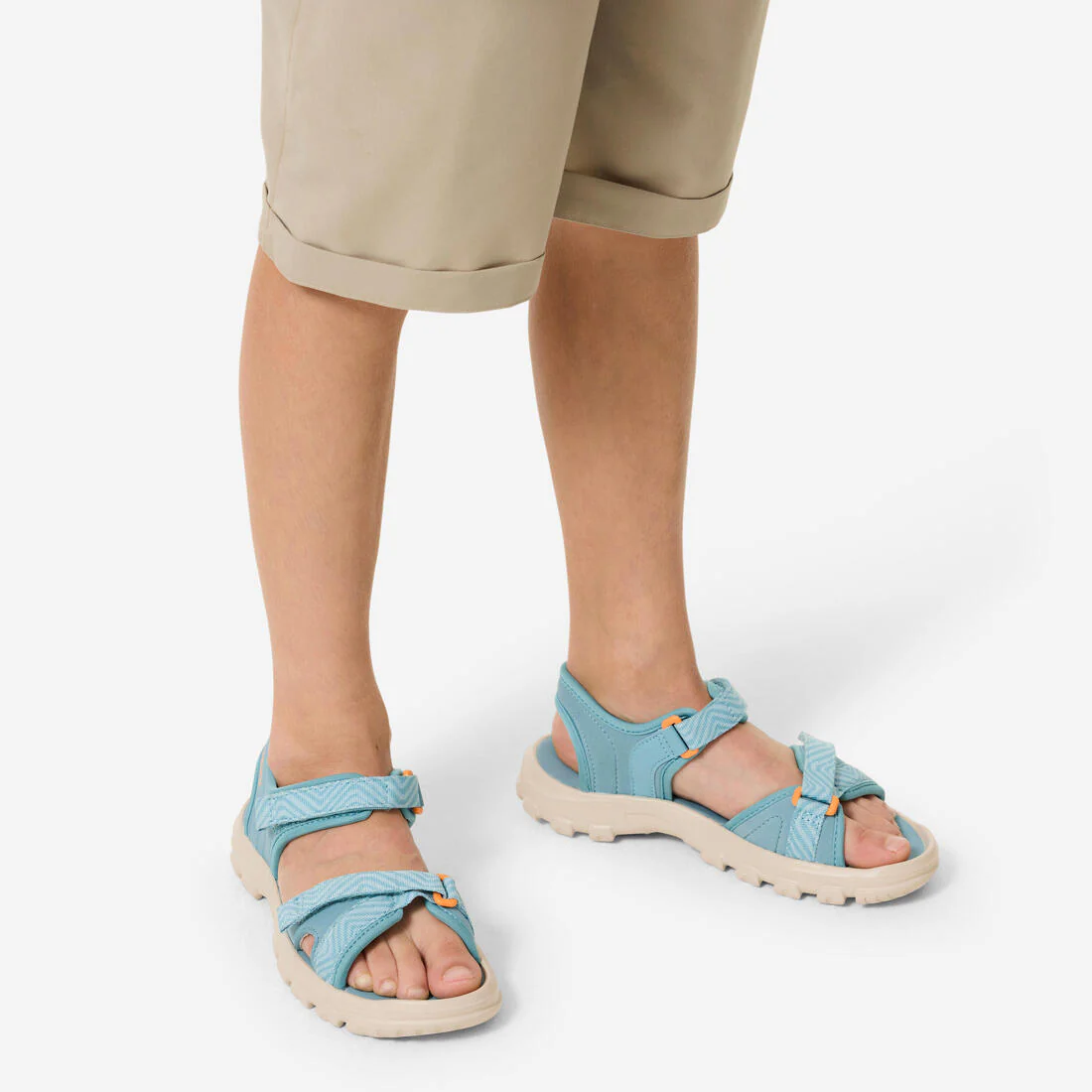 SANDALIAS DE SENDERISMO NIÑOS MH100 AZUL ROSADO - Image 14