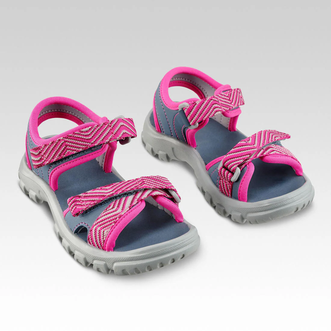 SANDALIAS DE SENDERISMO NIÑOS MH100 AZUL ROSADO - Image 4