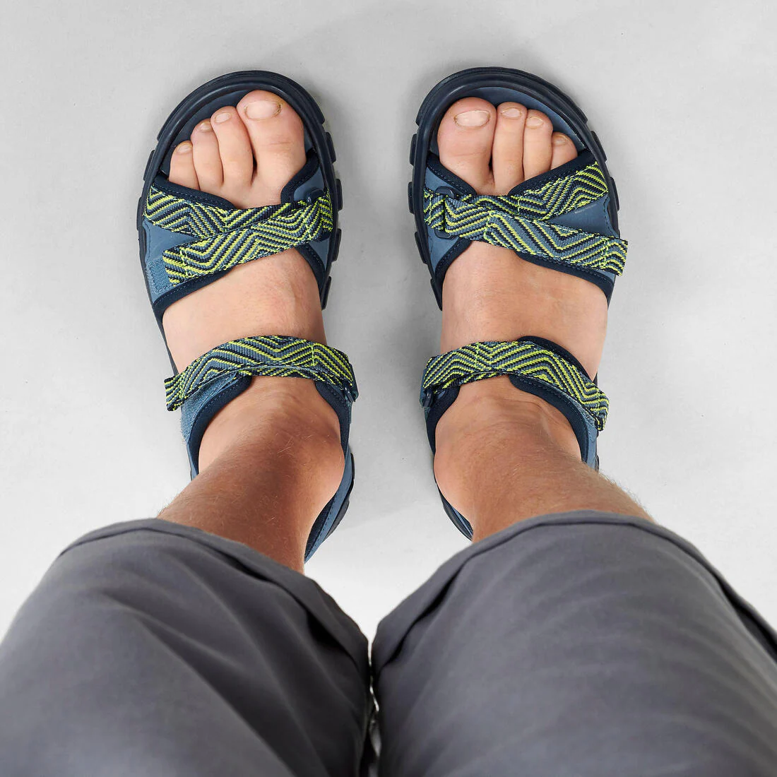 SANDALIAS DE SENDERISMO NIÑOS MH100 TW AZU Y AMARILLO - 32 A 37 - Image 21