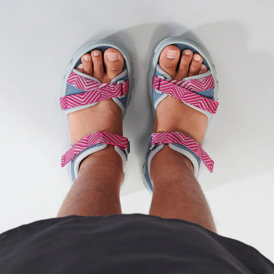 SANDALIAS SENDERISMO NIÑOS MH100 AZUL/ROSADO - Image 5