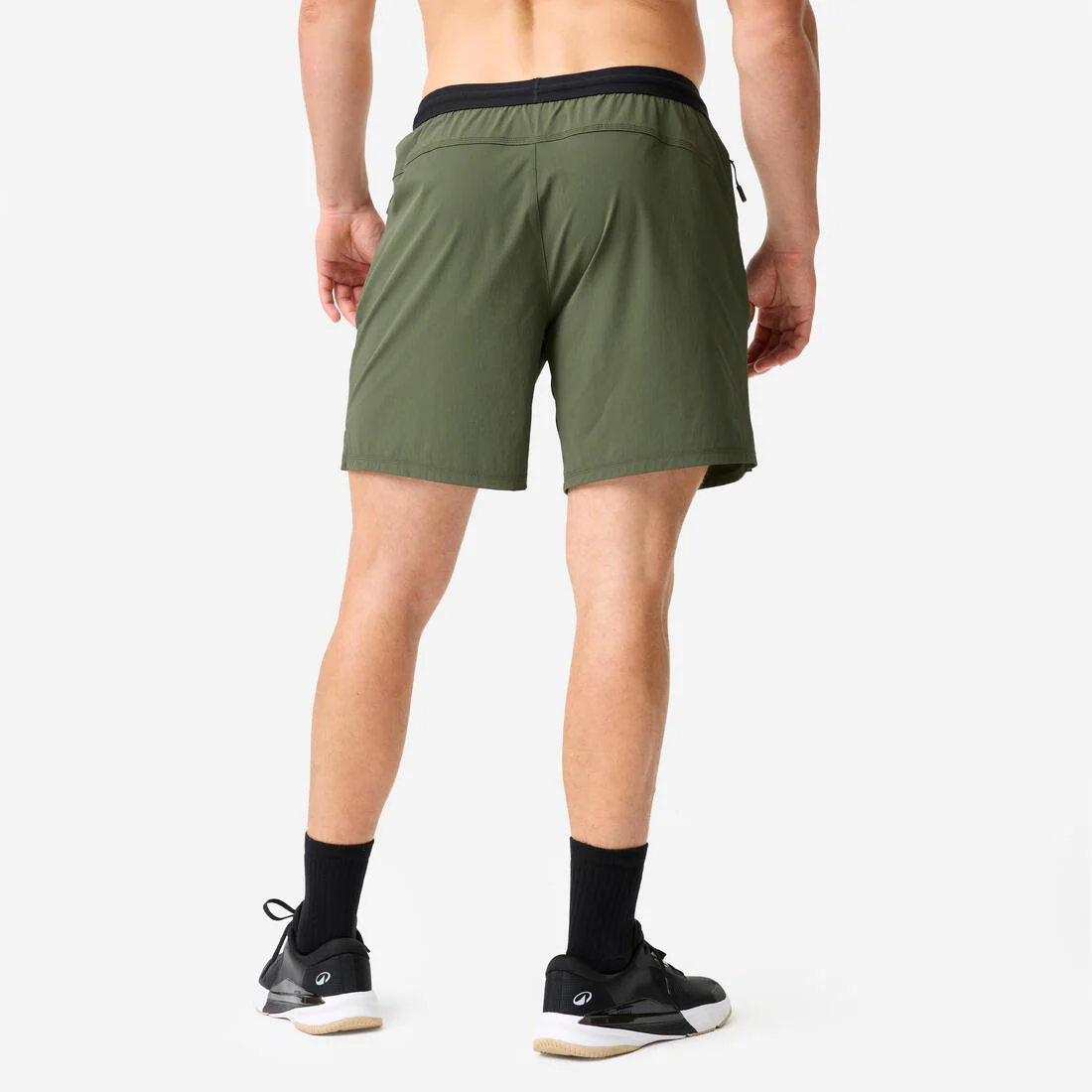 Pantalón Corto Deportivo Hombre Caqui Ligero 18 cm Medio Muslo - Image 5