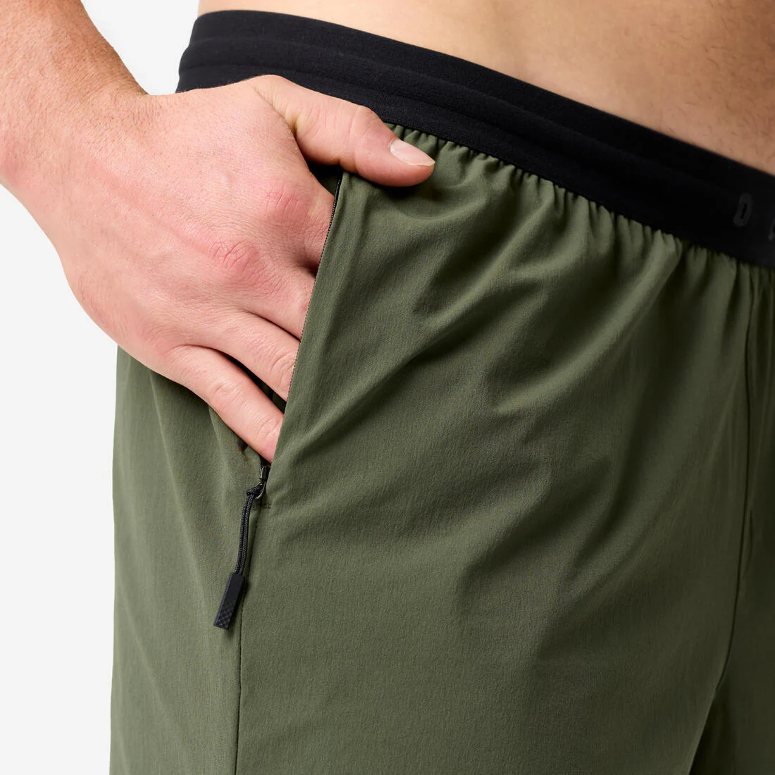 Pantalón Corto Deportivo Hombre Caqui Ligero 18 cm Medio Muslo - Image 6