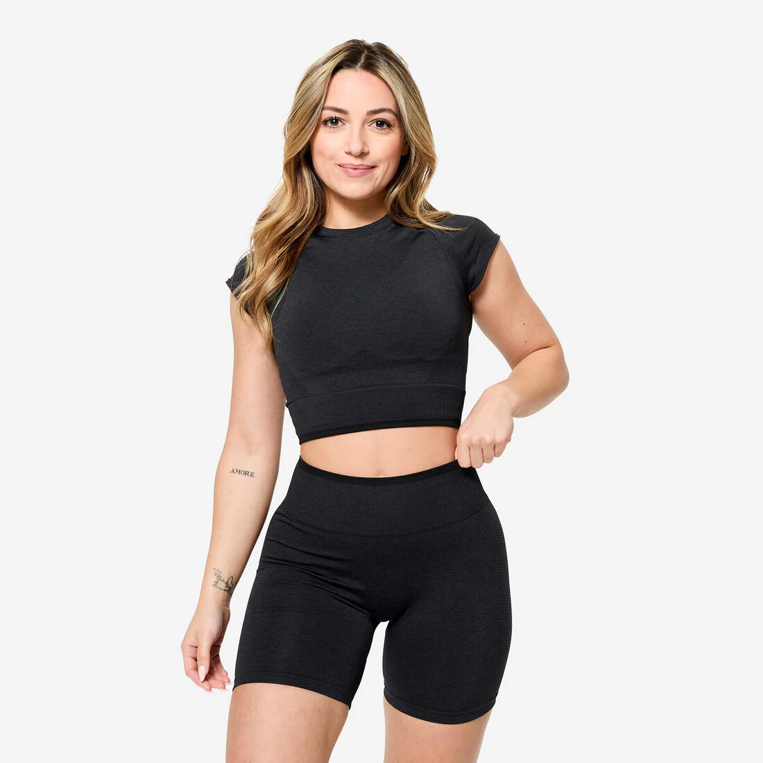 SHORT MUSCULACIÓN MUJER SIN COSTURAS NEGRO - Image 2