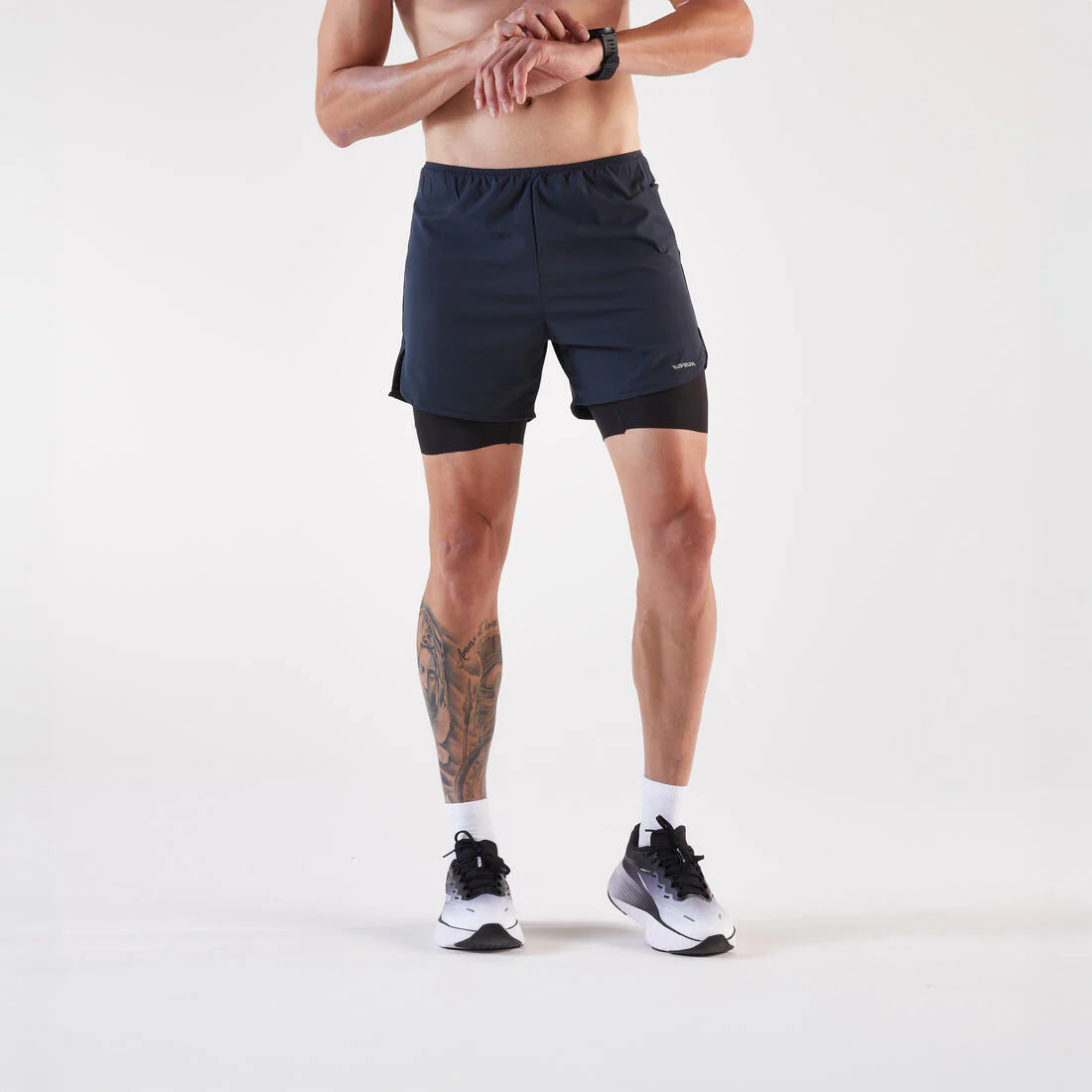 SHORTS 2 EN 1 RUNNING HOMBRE RUN 500 CONFORT - Image 2