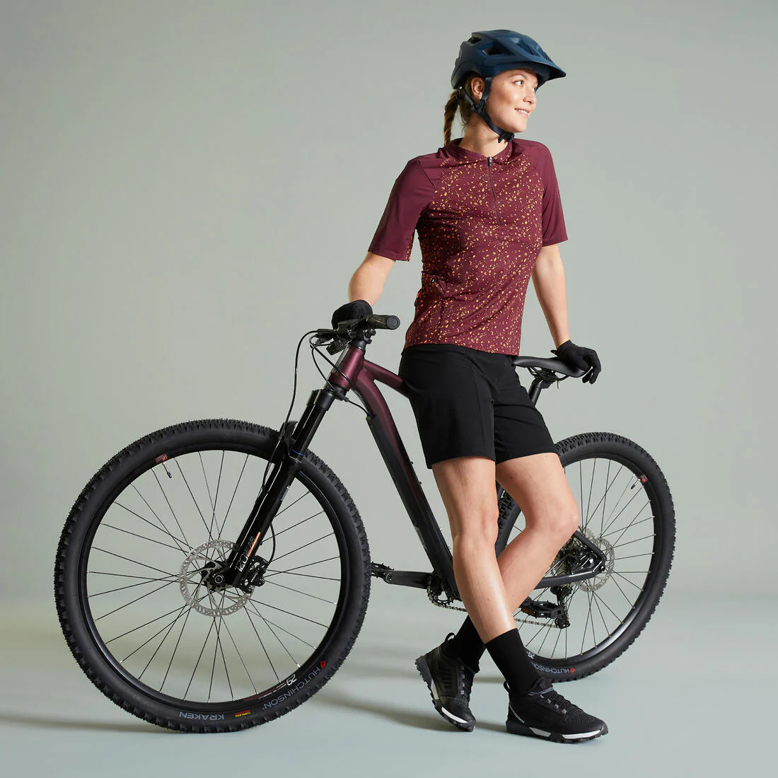 SHORTS CICLISMO MTB MUJER EXPL500 - NEGRO - Image 10