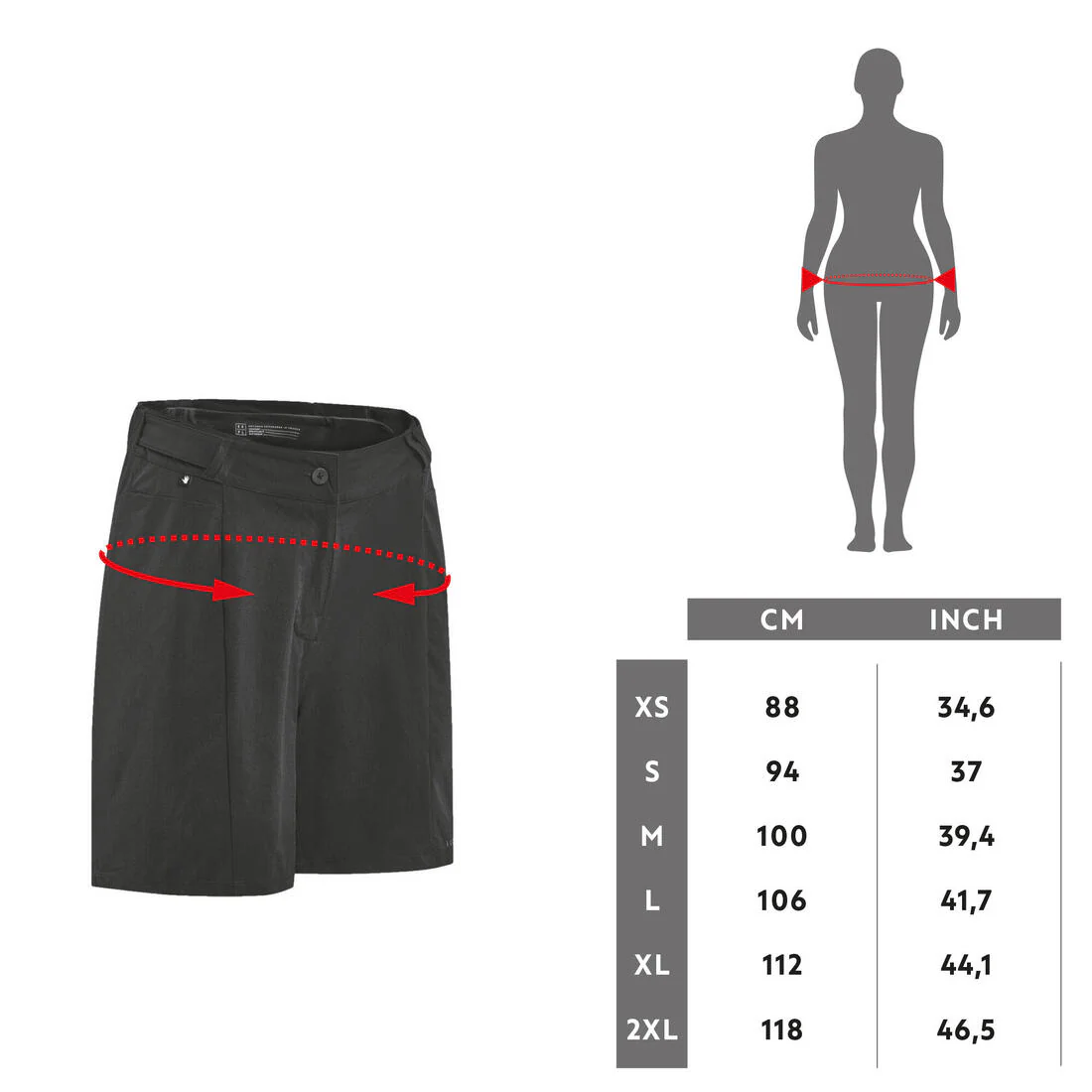 SHORTS CICLISMO MTB MUJER EXPL500 - NEGRO - Image 6