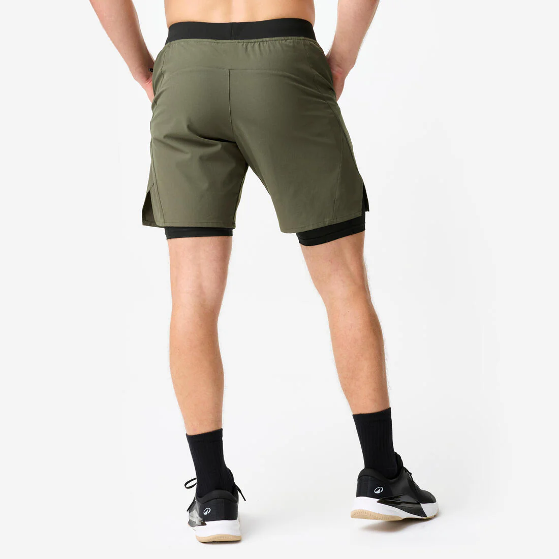 Pantalón Corto Fitness Hombre 2 En 1 Transpirable Bolsillo Cremallera - Image 10
