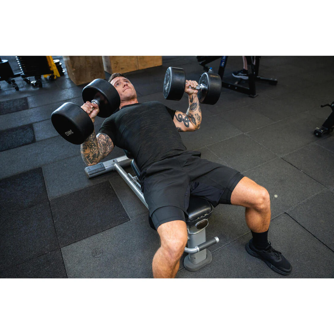 Pantalón Corto Fitness Hombre 2 En 1 Transpirable Bolsillo Cremallera - Image 11