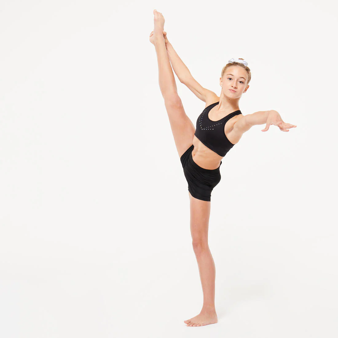 Shorts Gimnasia Niña Negro Básico - Image 3
