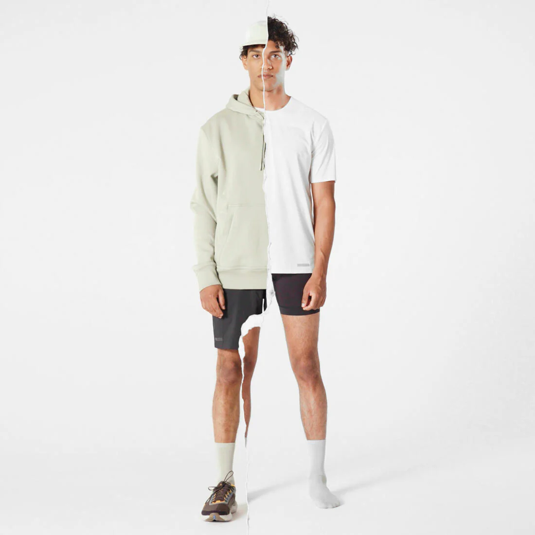 Shorts running transpirable 2 en 1  hombre - Dry 550 negro - Image 10