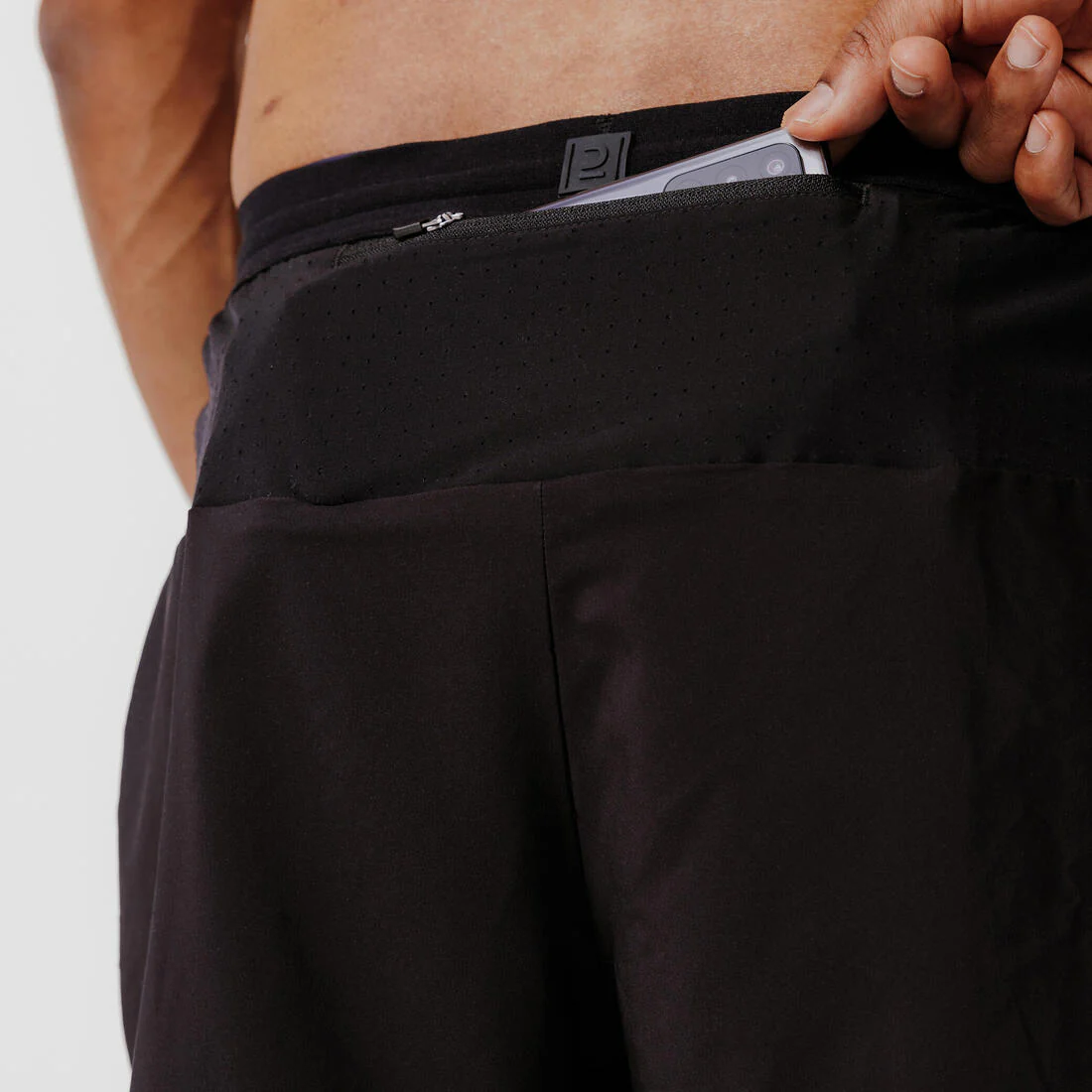 Shorts running transpirable 2 en 1  hombre - Dry 550 negro - Image 7