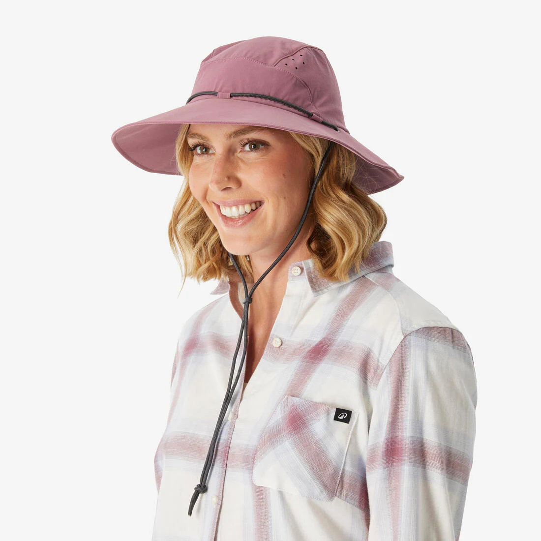 SOMBRERO DE TREKKING MONTAÑA TREK500 ANTI UV BURDEO - Image 7