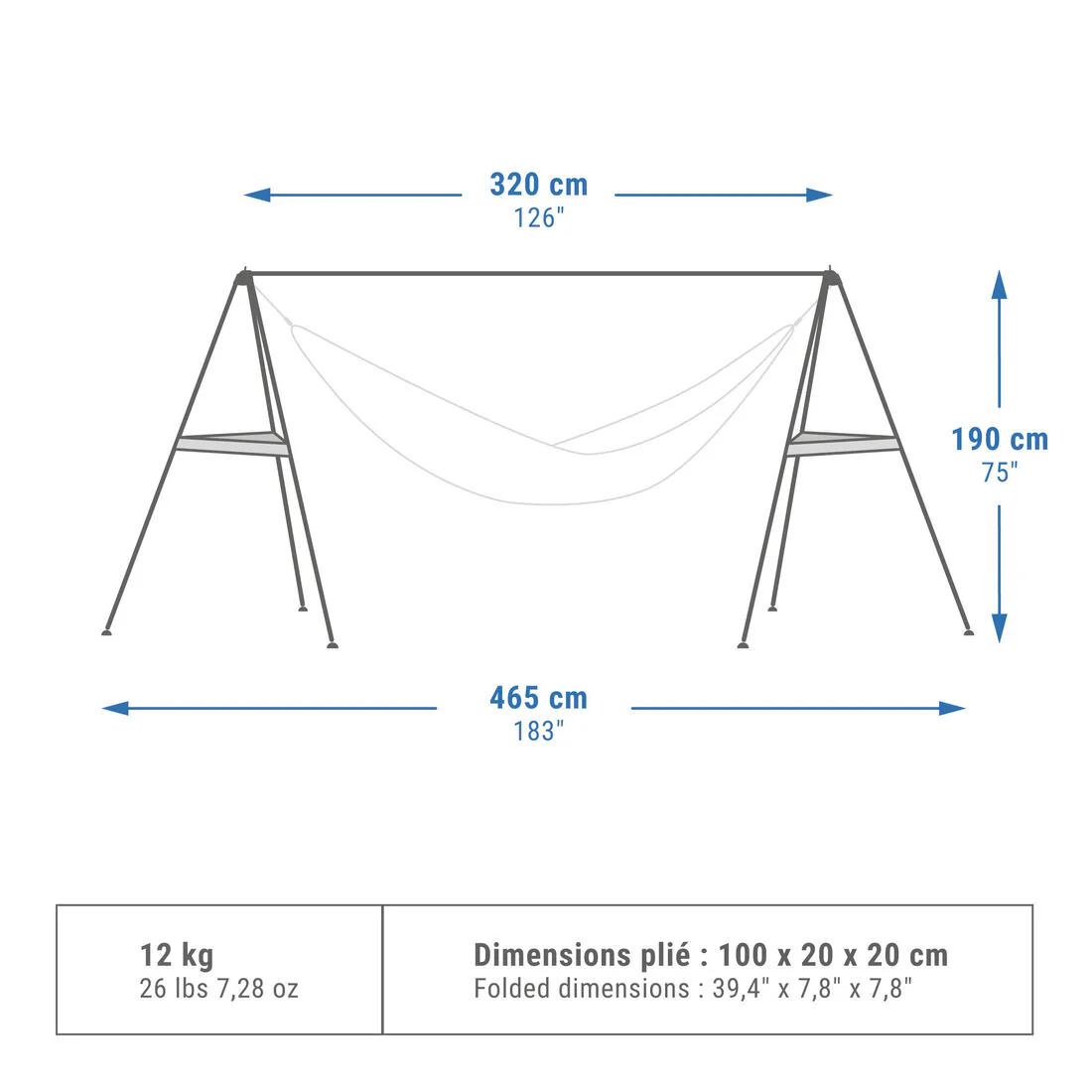 SOPORTE DE HAMACA CAMPING NEGRO - Image 2